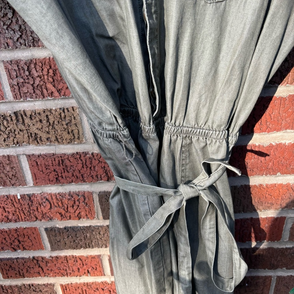 Express Chambray Olive Button Down Short Sleeve B… - image 5